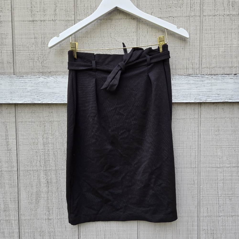 Max Studio Black Fitted Stretch Mini Midi Knee Length Pencil Skirt Small